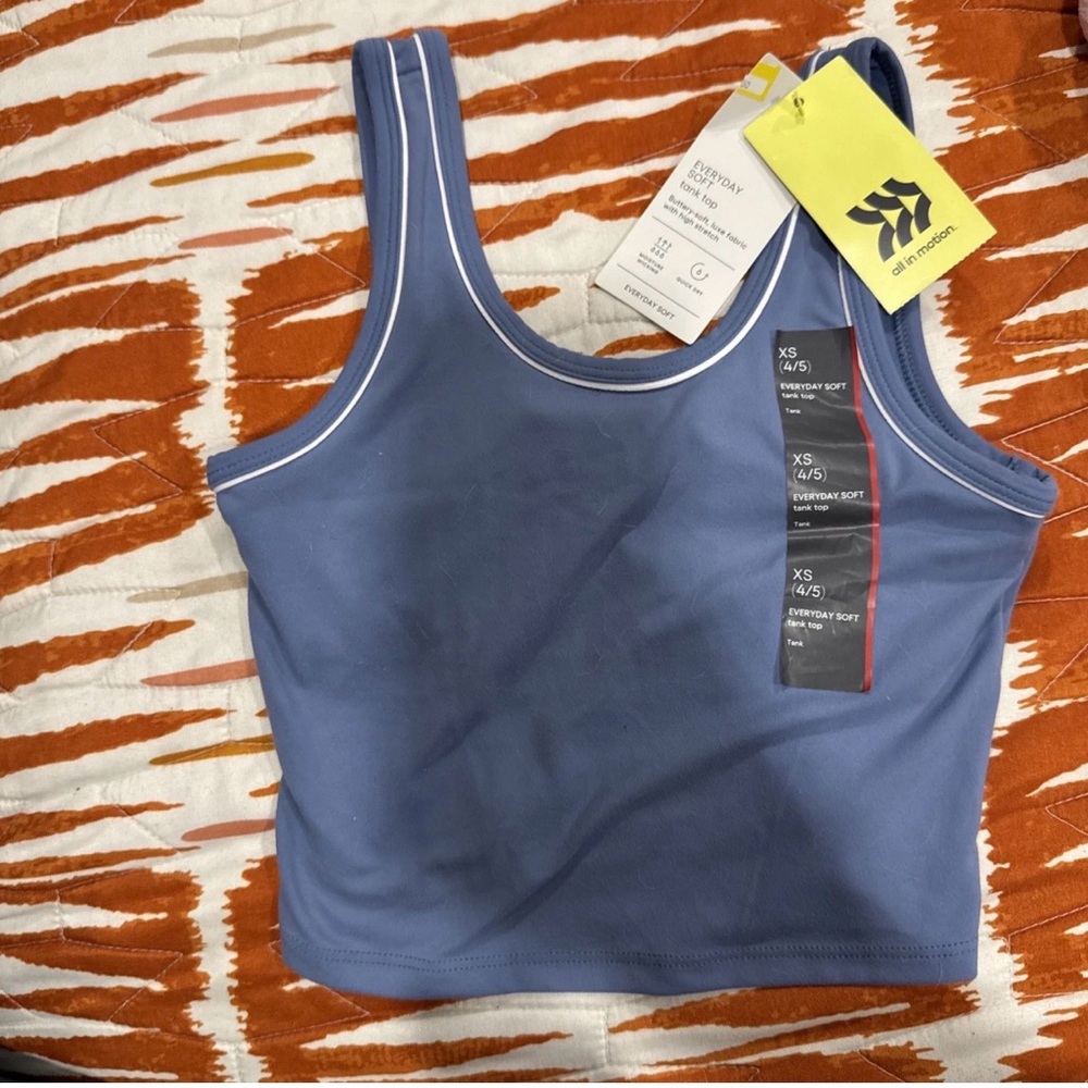 All in motion Everyday Soft Tank Crop Top - Blue XS 4/5 quick dry